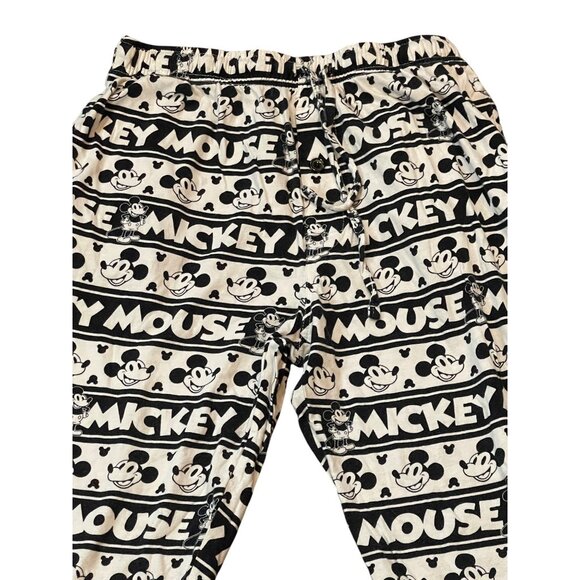 Mickey Mouse Mens Lounge Pajama Pants Black & White Cartoon Print Size M - Picture 3 of 8